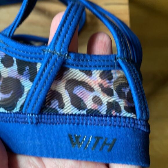 Wear It To Heart Blue Leopard Sports Bra - Picture 5 of 9